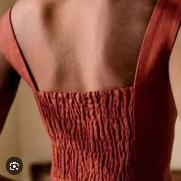 Sézane- Rust Button-Down Dress (Size 8/10/42) NWT - Picture 2 of 5